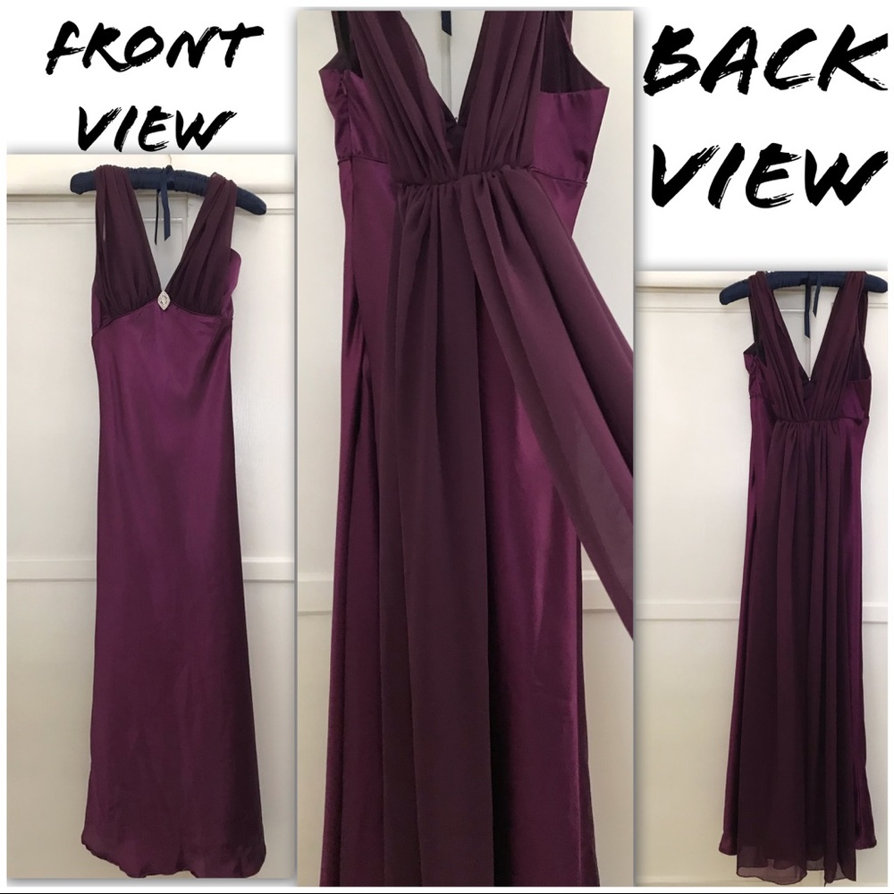 Purple satin bridesmaid 👗 dress